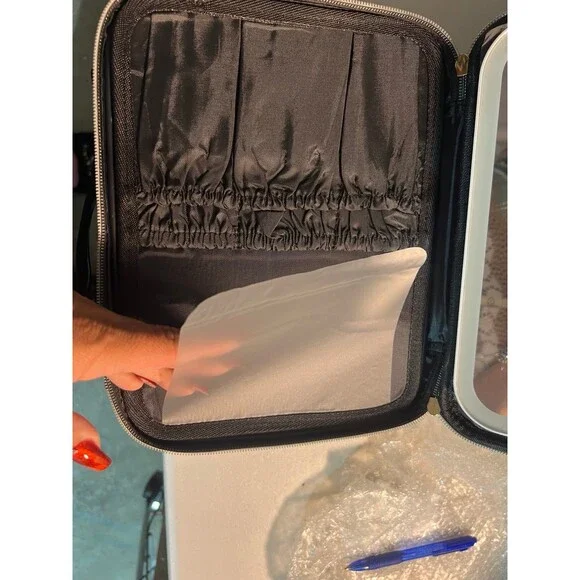 LED vanity mirror cosmetic case - black NEW